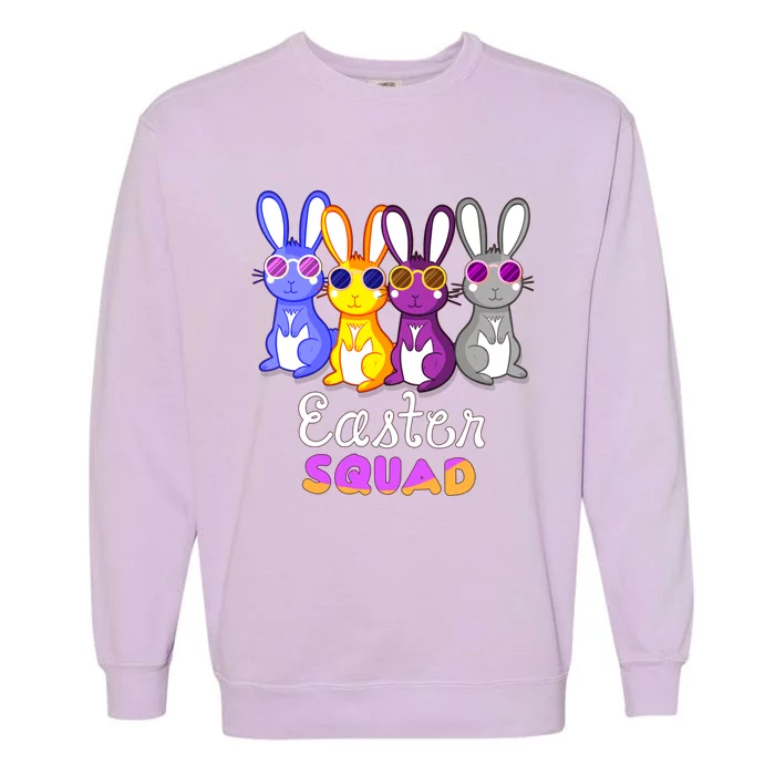 Funny Easter Egg Hunt Bunny Squad Rabbit Gift Garment-Dyed Sweatshirt