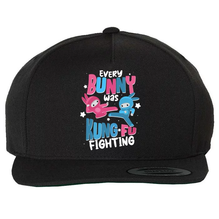 Funny Easter Every Bunny Was Kung Fu Fighting Wool Snapback Cap