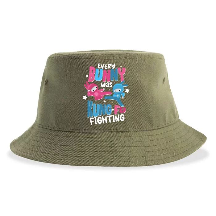 Funny Easter Every Bunny Was Kung Fu Fighting Sustainable Bucket Hat