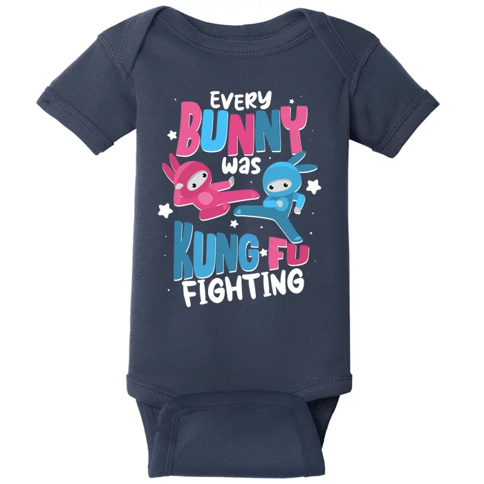 Funny Easter Every Bunny Was Kung Fu Fighting Baby Bodysuit