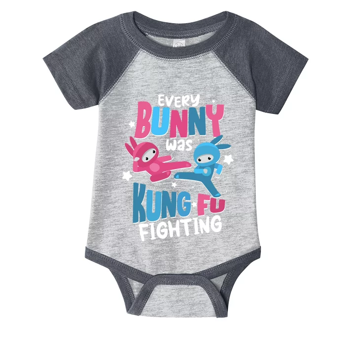 Funny Easter Every Bunny Was Kung Fu Fighting Infant Baby Jersey Bodysuit