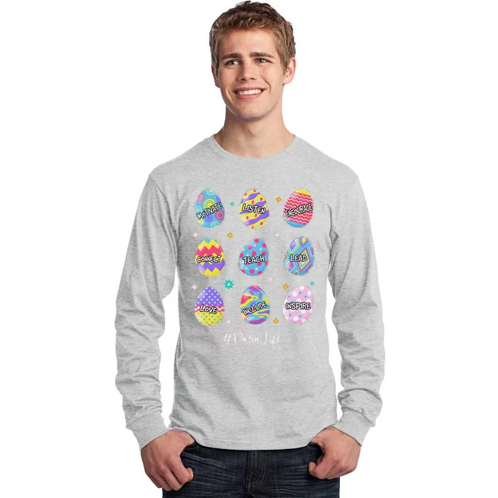 Funny Easter Eggs Para Life Teach Love Inspire Christians Tall Long Sleeve T-Shirt