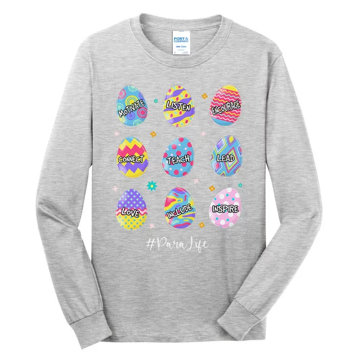 Funny Easter Eggs Para Life Teach Love Inspire Christians Tall Long Sleeve T-Shirt