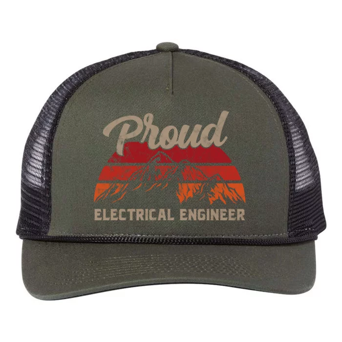 Funny Electrical Engineer Superhero Vintage Dad Cool Gift Retro Rope Trucker Hat Cap