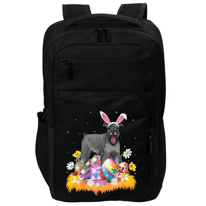 Funny Easter Egg Lover Miniature Schnauzer Dog Easter Sunday Gift Impact Tech Backpack