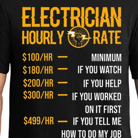 Funny Electrician Electrician Hourly Rate Electrician Pajama Set