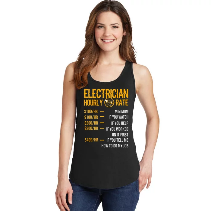 Funny Electrician Electrician Hourly Rate Electrician Ladies Essential Tank