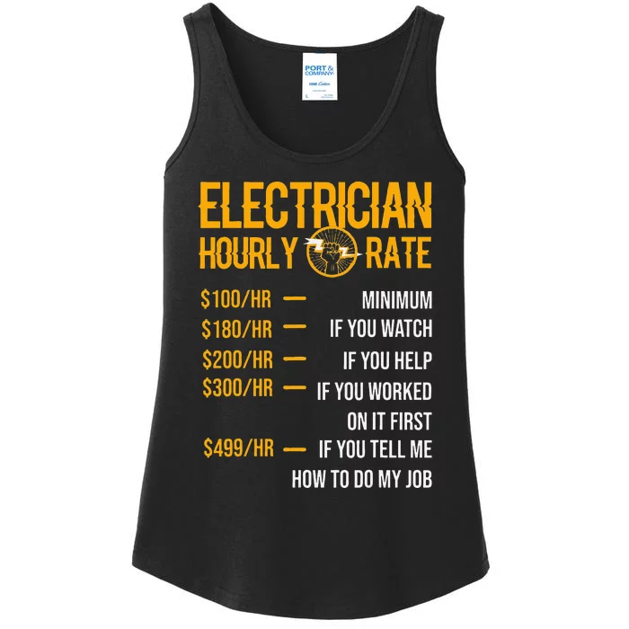 Funny Electrician Electrician Hourly Rate Electrician Ladies Essential Tank