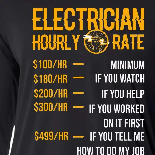 Funny Electrician Electrician Hourly Rate Electrician Cooling Performance Long Sleeve Crew