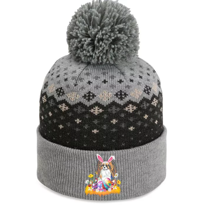 Funny Easter Egg Lover Papillon Dog Easter Sunday Gift The Baniff Cuffed Pom Beanie