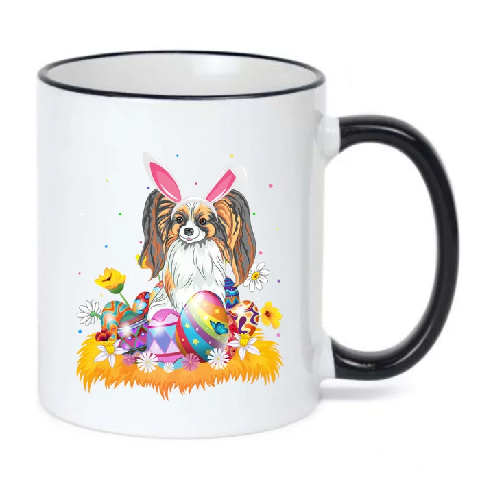 Funny Easter Egg Lover Papillon Dog Easter Sunday Gift Black Color Changing Mug