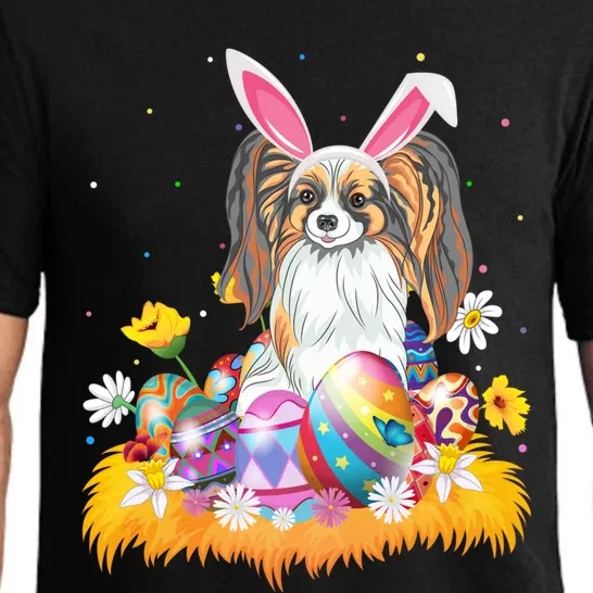 Funny Easter Egg Lover Papillon Dog Easter Sunday Gift Pajama Set