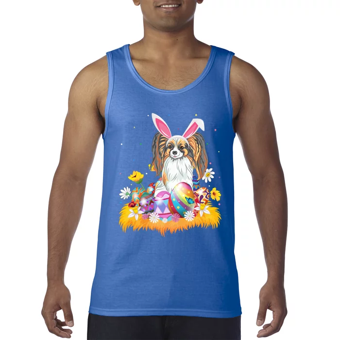 Funny Easter Egg Lover Papillon Dog Easter Sunday Gift Tank Top