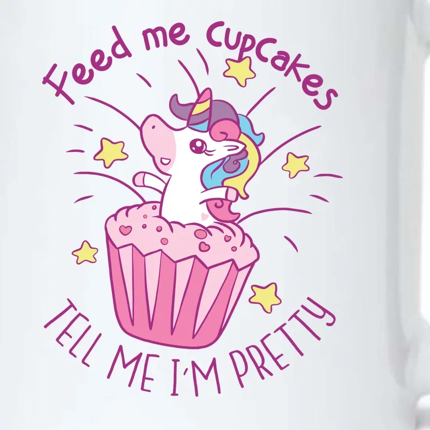 Feed Me Cupcakes Tell Me I'm Pretty Black Color Changing Mug