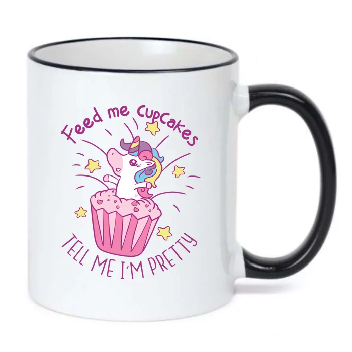 Feed Me Cupcakes Tell Me I'm Pretty Black Color Changing Mug