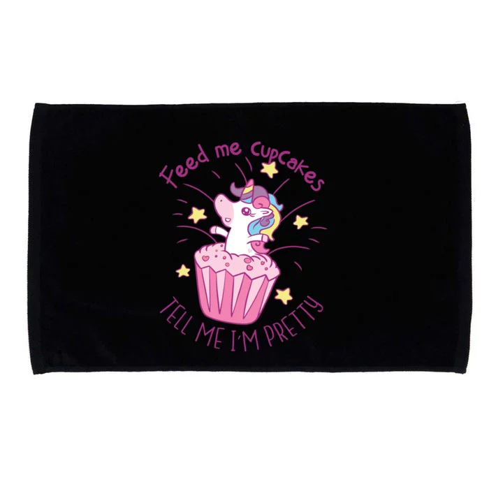 Feed Me Cupcakes Tell Me I'm Pretty Microfiber Hand Towel