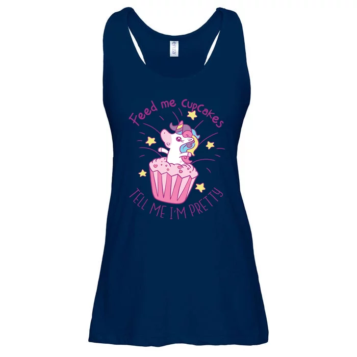 Feed Me Cupcakes Tell Me I'm Pretty Ladies Essential Flowy Tank