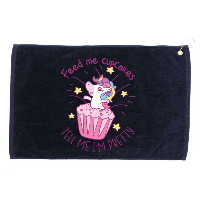 Feed Me Cupcakes Tell Me I'm Pretty Grommeted Golf Towel