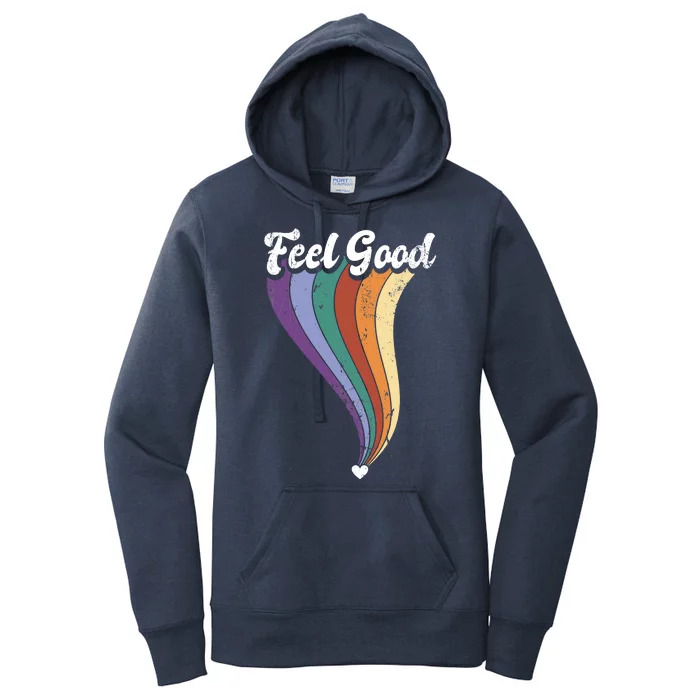 Feel Good Retro Vintage Rainbow Women's Pullover Hoodie