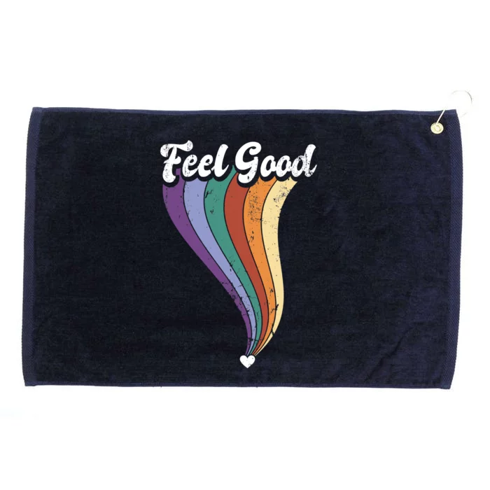 Feel Good Retro Vintage Rainbow Grommeted Golf Towel