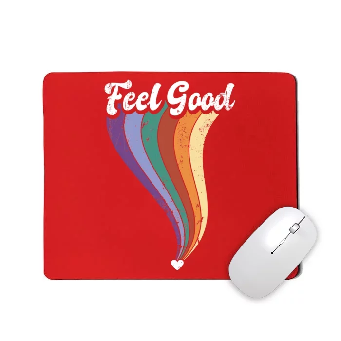 Feel Good Retro Vintage Rainbow Mousepad