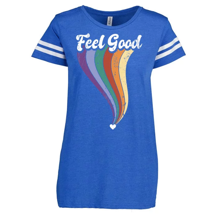 Feel Good Retro Vintage Rainbow Enza Ladies Jersey Football T-Shirt