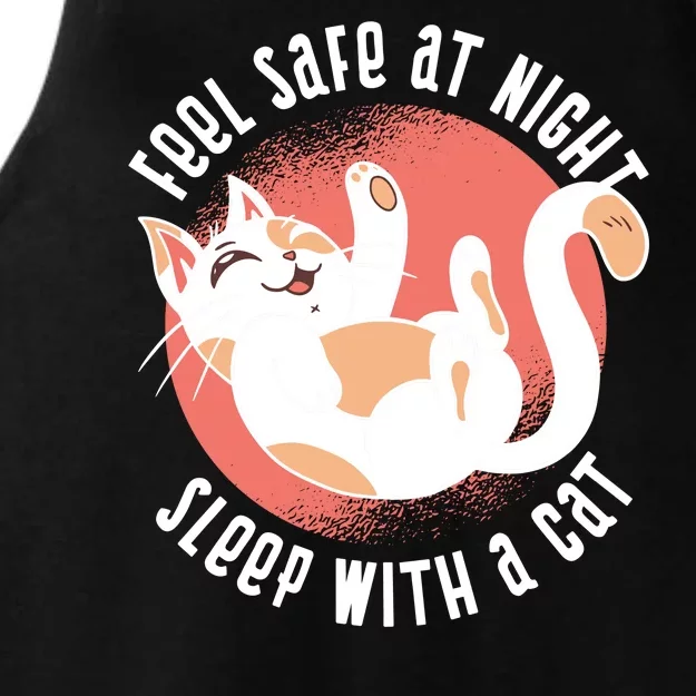 Feel Safe At Night Sleep With A Cat Ladies Tri-Blend Wicking Tank