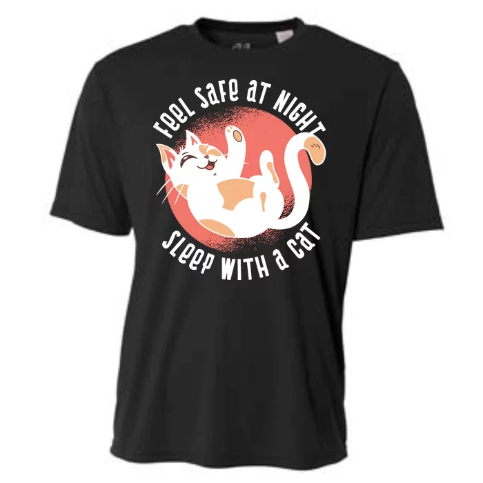 Feel Safe At Night Sleep With A Cat Cooling Performance Crew T-Shirt