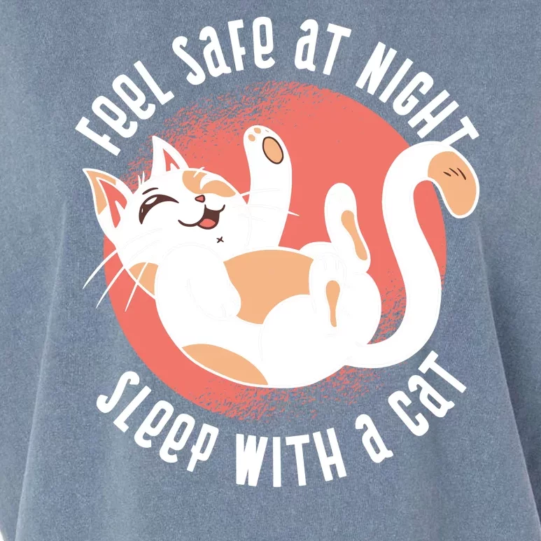 Feel Safe At Night Sleep With A Cat Garment-Dyed Women's Muscle Tee