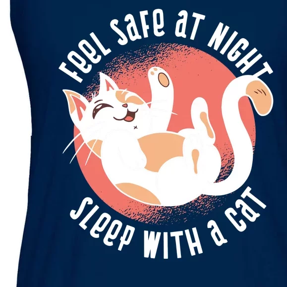 Feel Safe At Night Sleep With A Cat Ladies Essential Flowy Tank