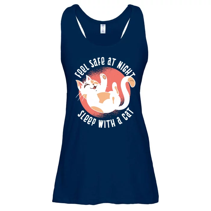 Feel Safe At Night Sleep With A Cat Ladies Essential Flowy Tank