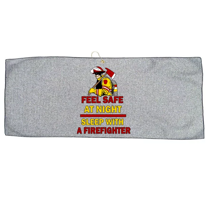 Feel Safe At Night Sleep With A Firefighter Large Microfiber Waffle Golf Towel