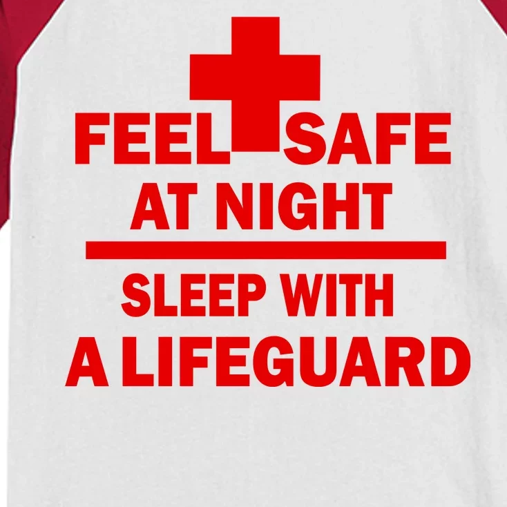 Feel Safe At Night Sleep With A Lifeguard Kids Colorblock Raglan Jersey