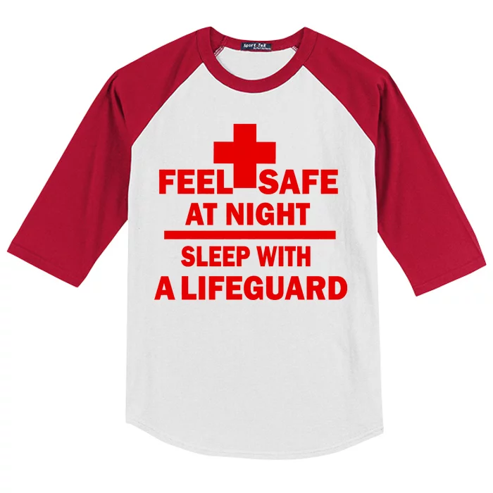 Feel Safe At Night Sleep With A Lifeguard Kids Colorblock Raglan Jersey