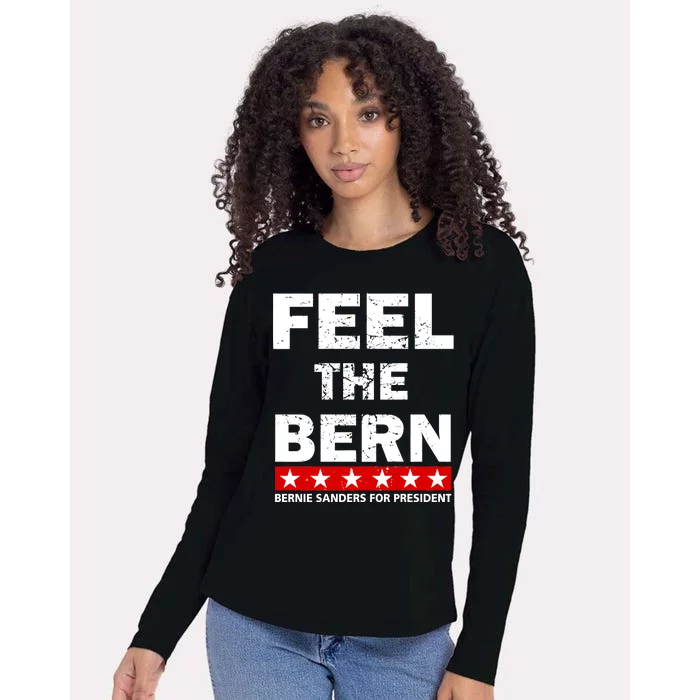 Feel The Bern Bernie Sanders Womens Cotton Relaxed Long Sleeve T-Shirt