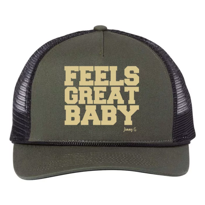 Feels Great Baby Jimmy G Funny Football Retro Rope Trucker Hat Cap