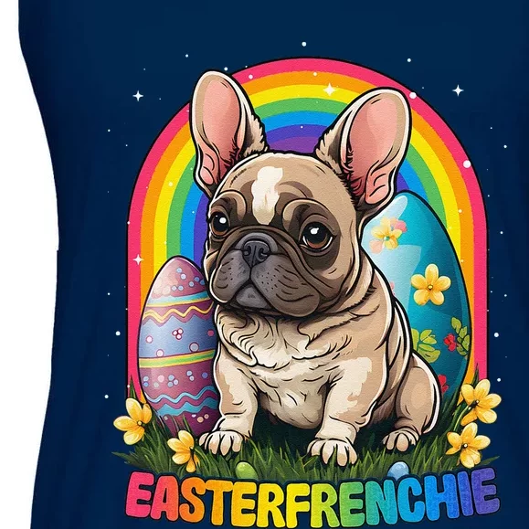 Funny Easter French Bulldog Easterfrenchie Cute Frenchie Dog Ladies Essential Flowy Tank