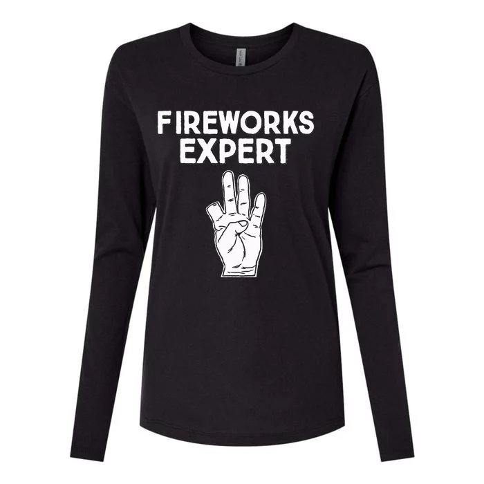 Fireworks Expert Funny Fireworks Expert Womens Cotton Relaxed Long Sleeve T-Shirt