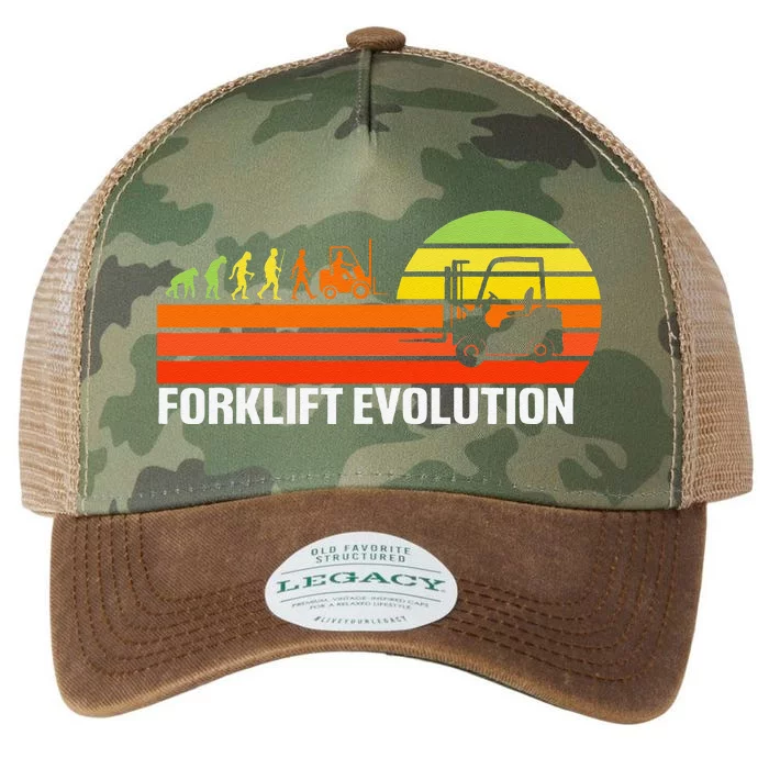 Forklift Evolution Funny Forklift Driver Operator Legacy Tie Dye Trucker Hat