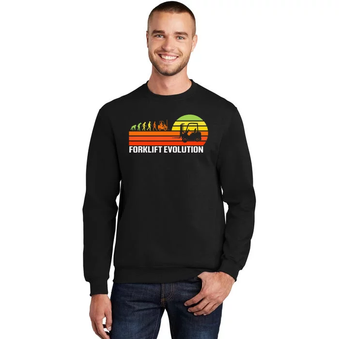 Forklift Evolution Funny Forklift Driver Operator Tall Sweatshirt