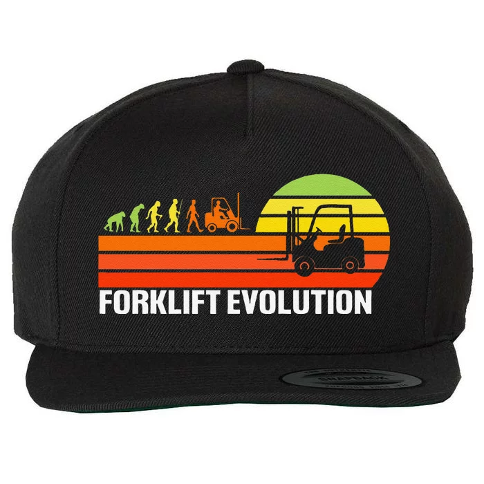 Forklift Evolution Funny Forklift Driver Operator Wool Snapback Cap