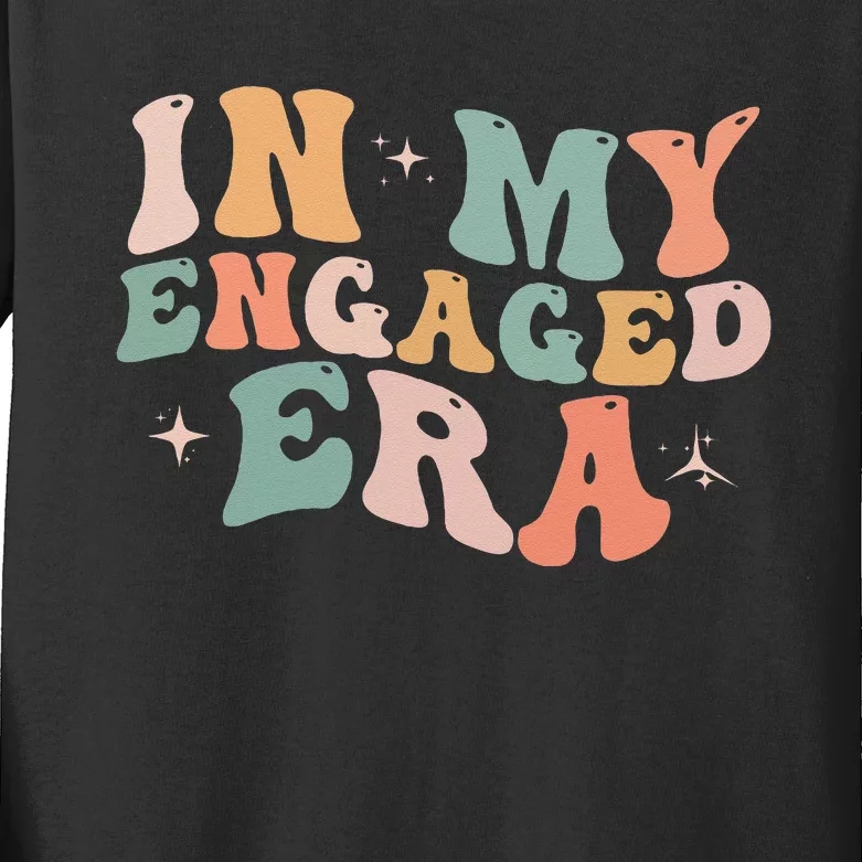 Funny Engagement Fiance In My Engaged Era Bachelorette Party Kids Long Sleeve Shirt