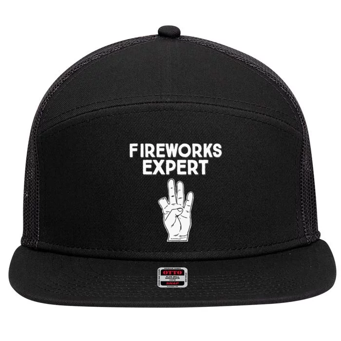 Fireworks Expert funny Fireworks Expert 7 Panel Mesh Trucker Snapback Hat