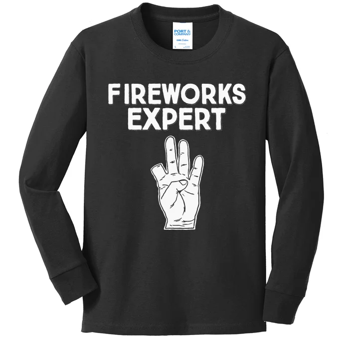 Fireworks Expert funny Fireworks Expert Kids Long Sleeve Shirt