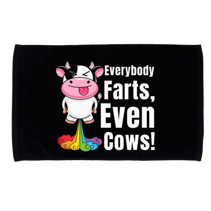 funny Everybody Farts Rainbow Farting Cow Microfiber Hand Towel