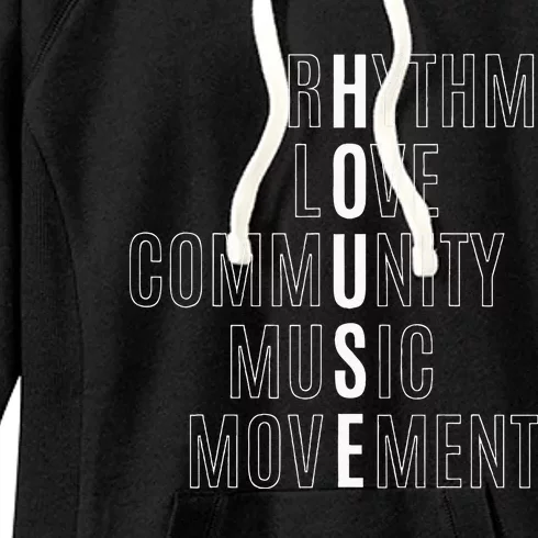 For EDM Fan Raver House Rhythm Love Music Women's Fleece Hoodie