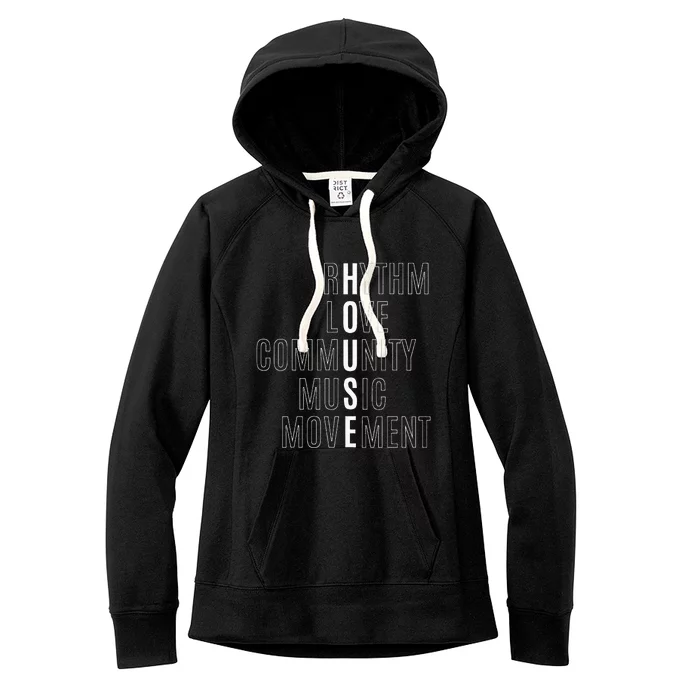 For EDM Fan Raver House Rhythm Love Music Women's Fleece Hoodie