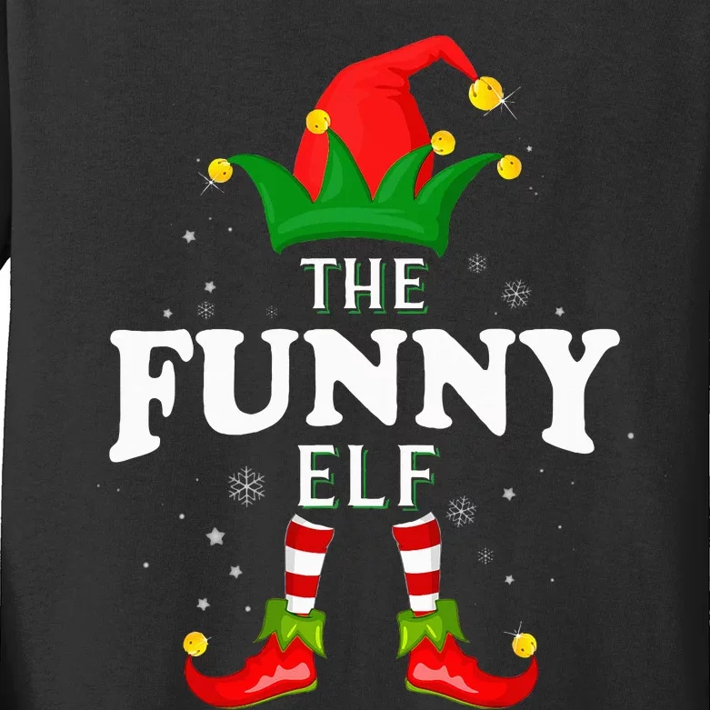 Festive Elf Family Matching Christmas Pajama Set Kids Long Sleeve Shirt