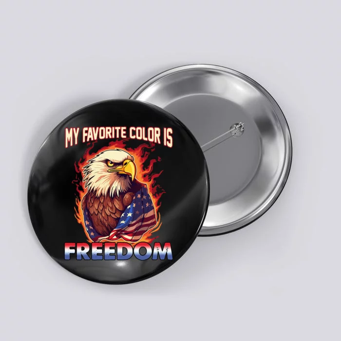 Freedom Eagle Flag Patriotic USA Pride Button