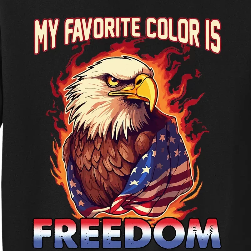 Freedom Eagle Flag Patriotic USA Pride Tall Sweatshirt